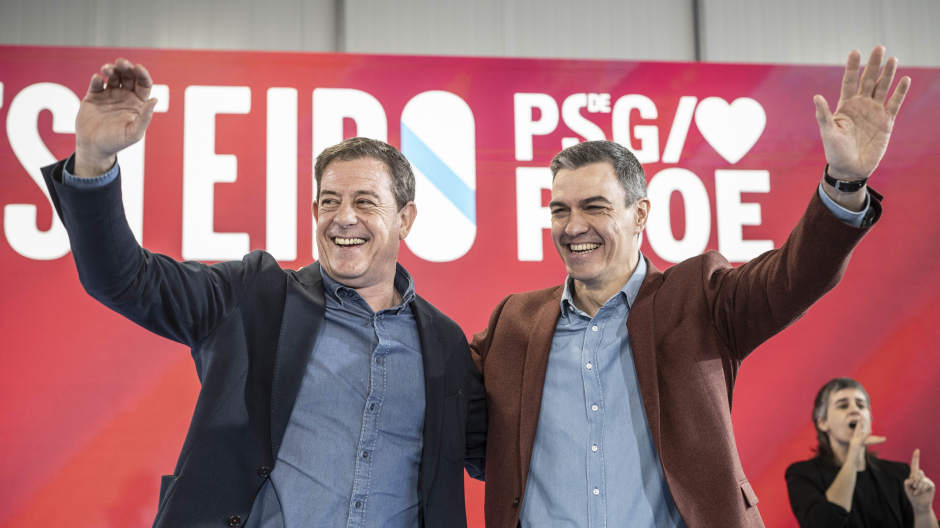 Pedro Sánchez y José Ramón Gómez Besteiro en A Coruña