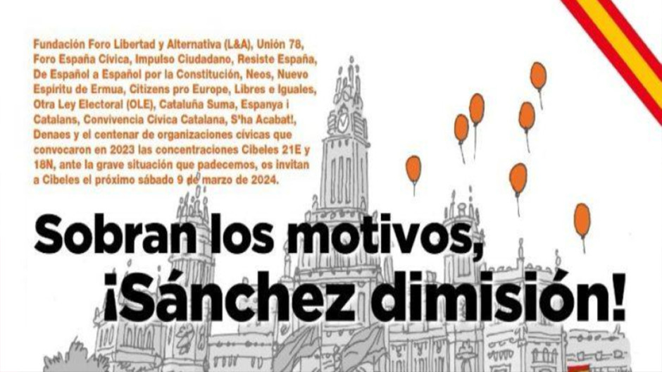 Manifestación en contra de Pedro Sánchez y la amnistía