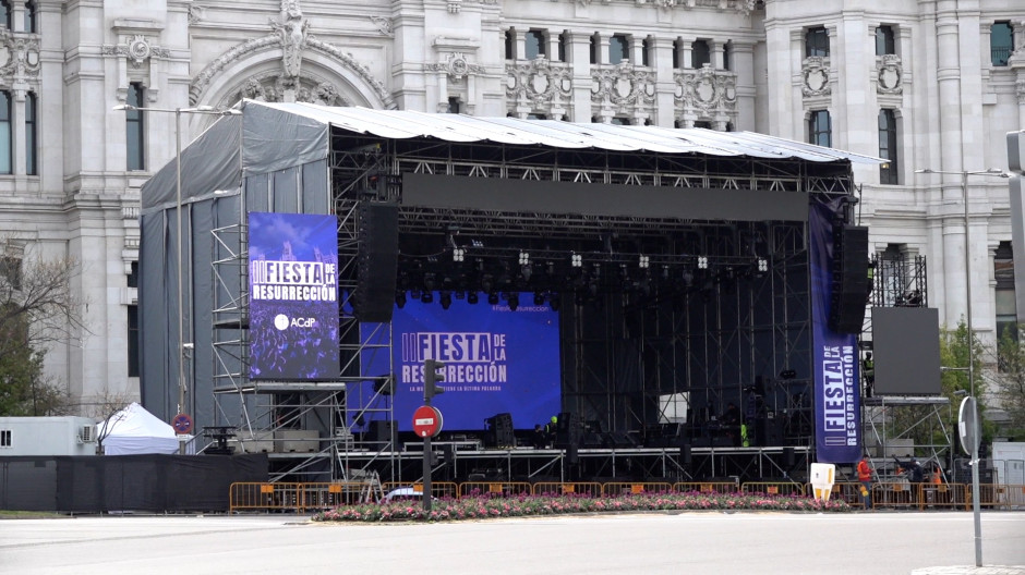 Escenario de la Fiesta de la Resurrección en Cibeles