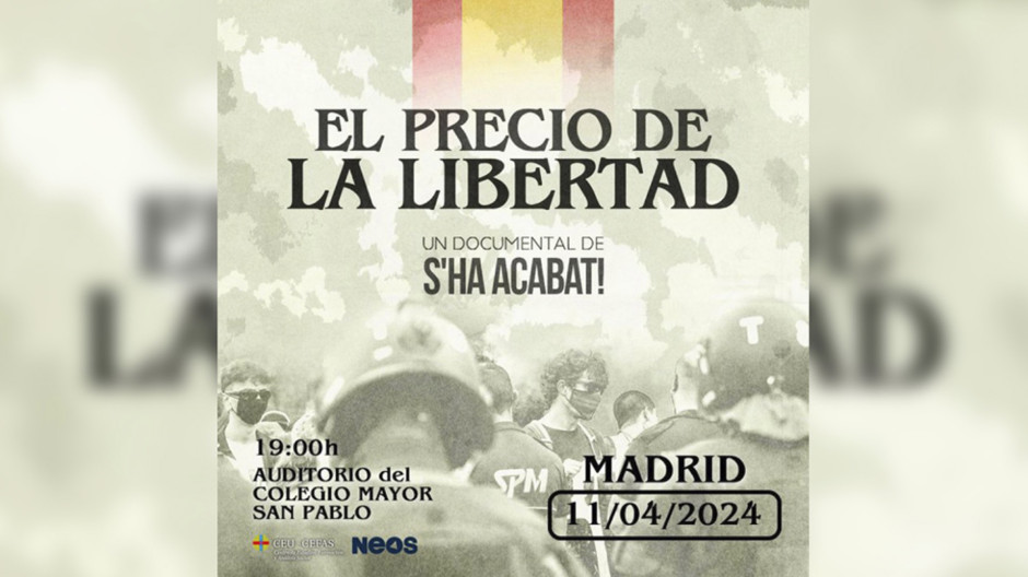 Neos y CEU-CEFAS presentan el documental de S'ha Acabat 'El precio de la libertad'