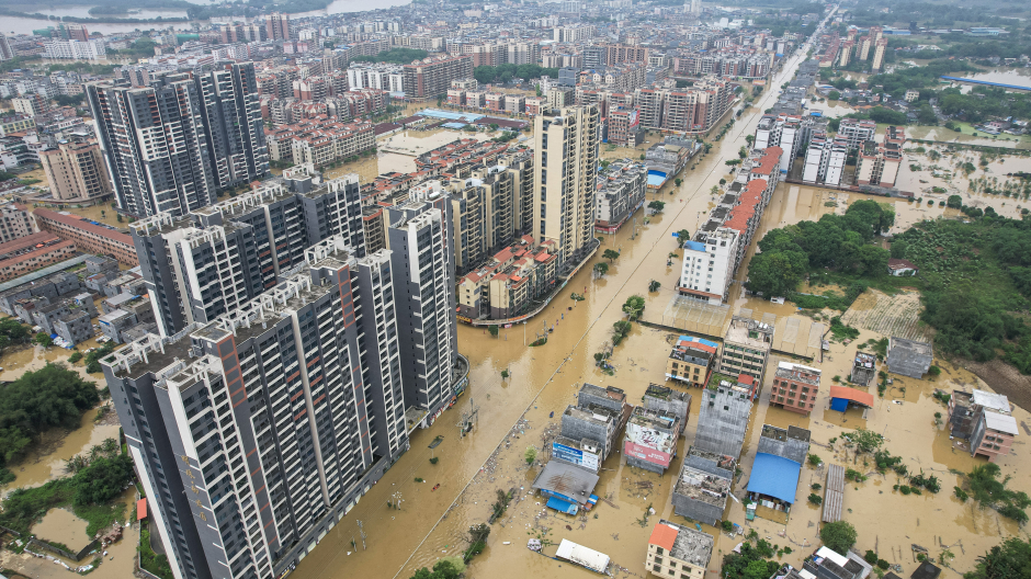 Inundaciones en la ciudad de Qingyuan, China