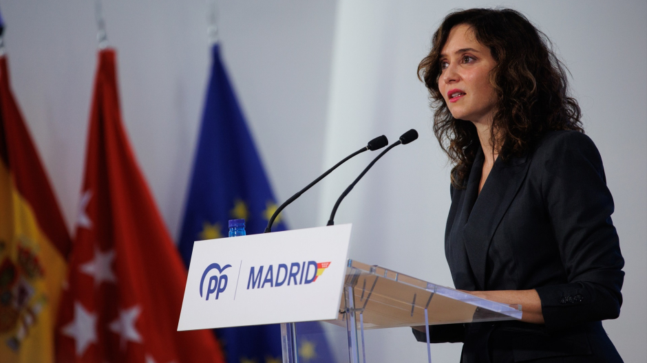La presidenta de la Comunidad de Madrid, Isabel Díaz Ayuso, interviene en la I Intermunicipal del PP de Madrid