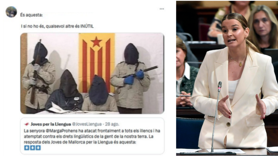 Imagen del mensaje con las amenazas a Marga Prohens