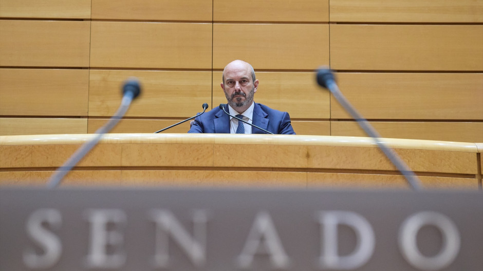 El presidente del Senado, Pedro Rollán, durante una sesión de Control en el Senado