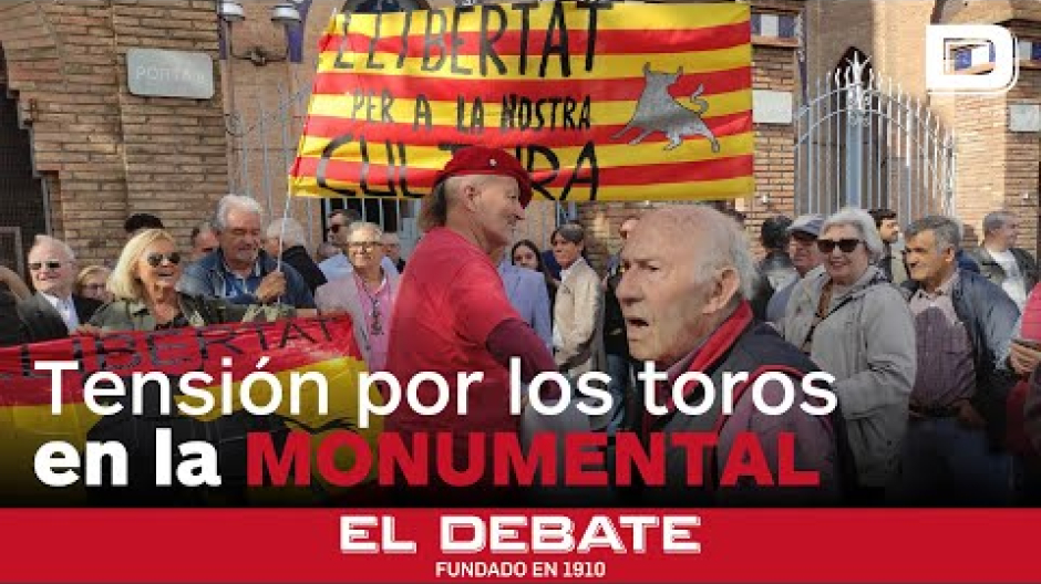 Tensión en la Monumental de Barcelona por el enfrentamiento entre animalistas y taurinos