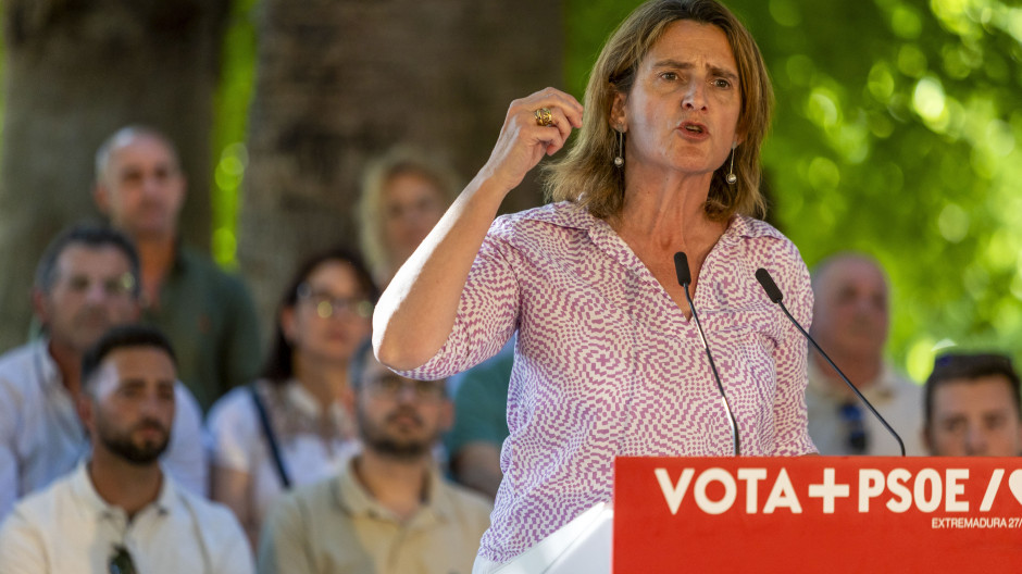 La candidata socialista a las elecciones europeas, vicepresidenta tercera y ministra para la Transición Ecológica y el Reto Demográfico, Teresa Riber