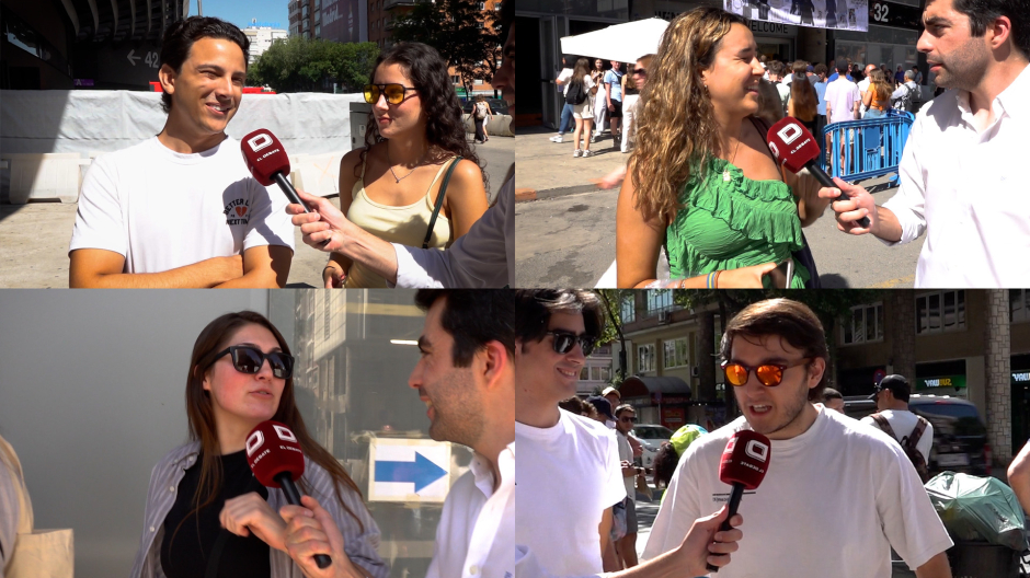 Admiradores de Taylor Swift en los alrededores del Estadio Santiago Bernabéu