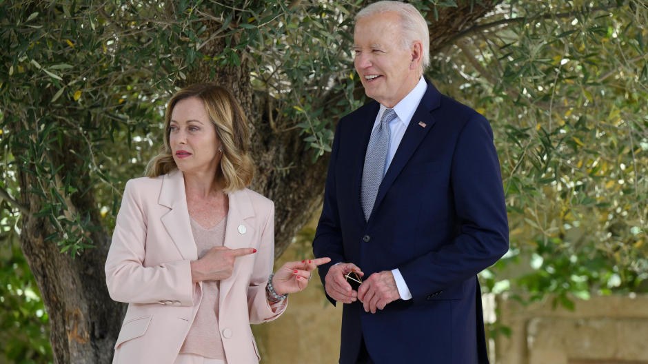 Giorgia Meloni y Joe Biden