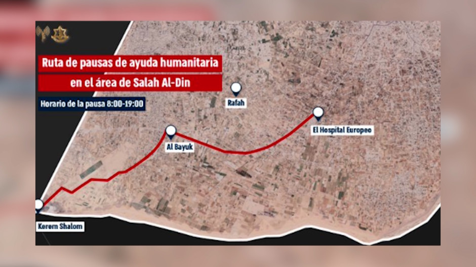 La ruta por el sur de Gaza que se convierte en corredor humanitario