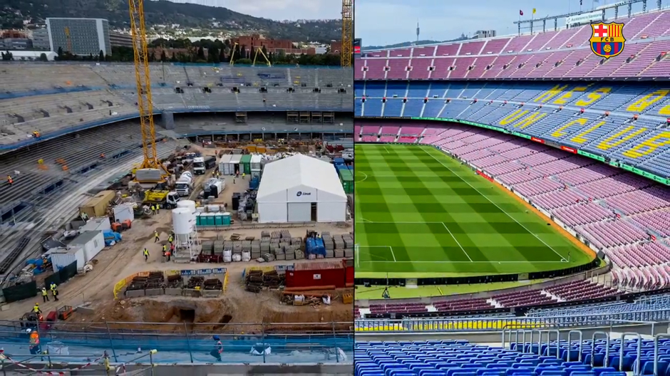 Así se ve el antes y el después tras la reforma del estadio del F.C. Barcelona