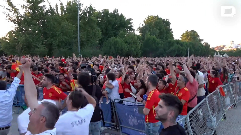 Así se han vivido los goles del España-Francia desde la pantalla gigante de Madrid