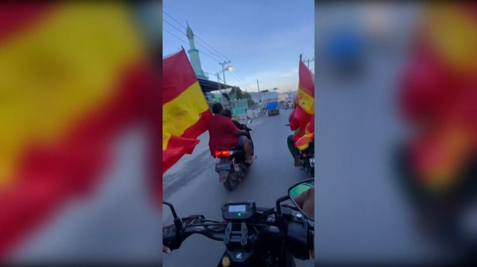 Indonesia sigue apoyando a España en la Eurocopa y sale a la calle para celebrar el pase a la final