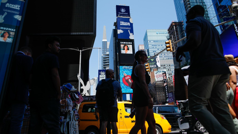 El apagón de Times Square durante la caída de Microsoft