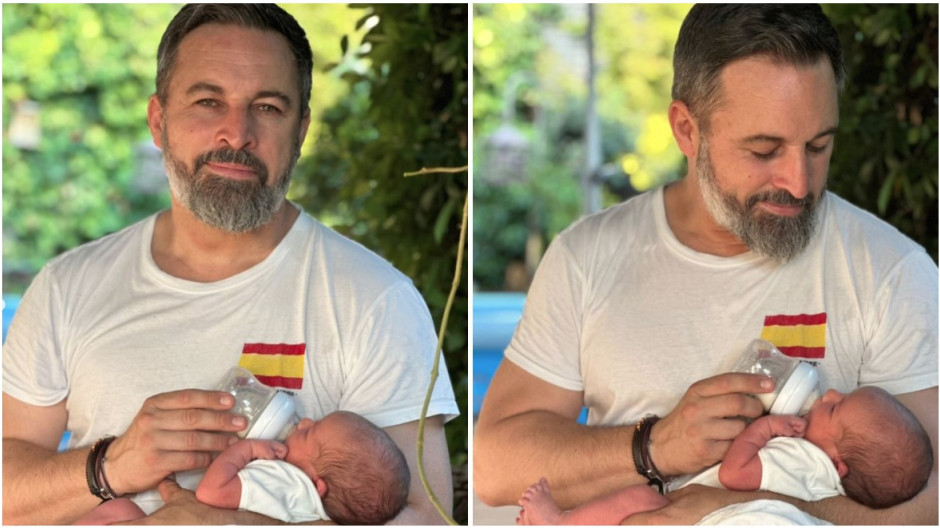 Santiago Abascal con su último hijo, Hernán