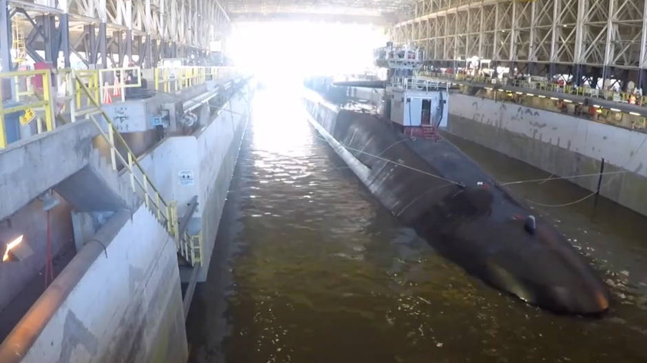 Fotograma del submarino con misiles guiados a Oriente Próximo