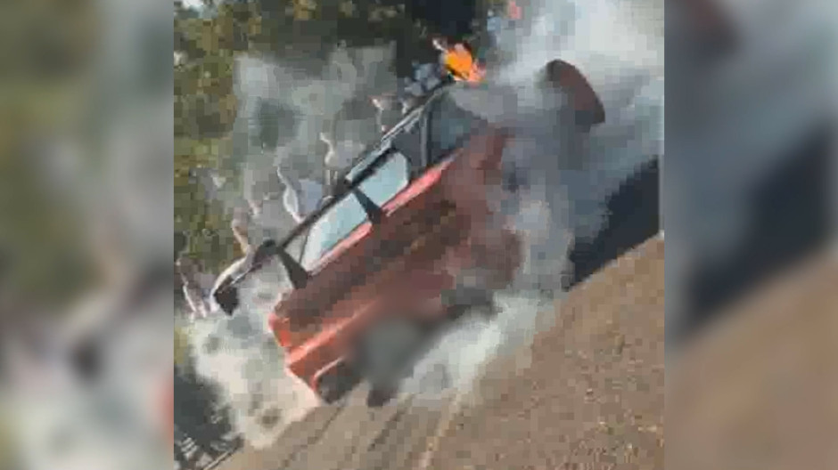 Uno de los coches involucrados en las carreras ilegales