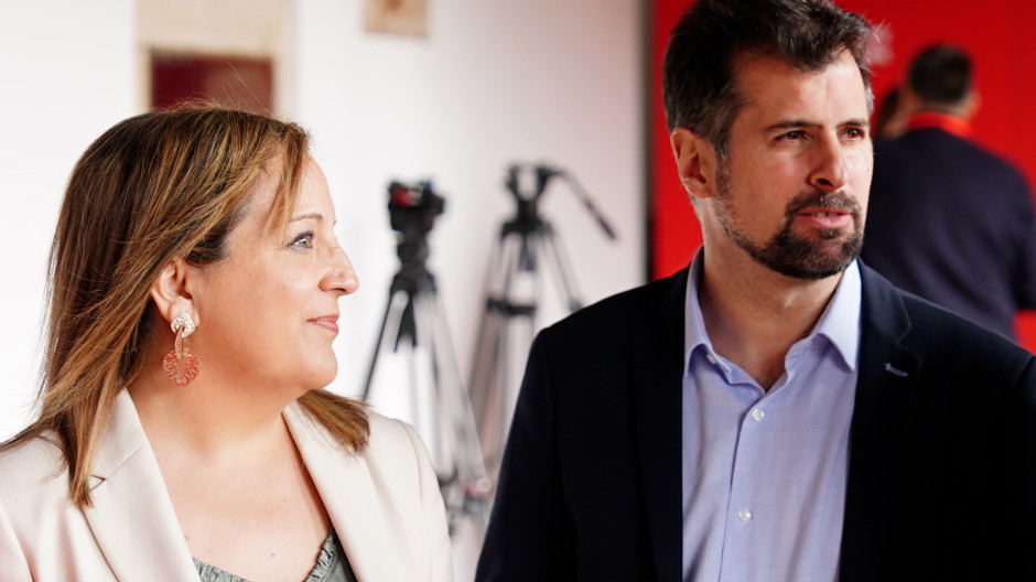 La presidenta de la Alianza Progresista de Socialistas y Demócratas de Europa, Iratxe García; el secretario general del PSOE en Castilla y León, Luis Tudanca