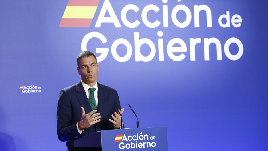 Pedro Sánchez durante el acto de inicio del curso en el Instituto Cervantes