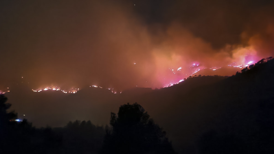 Incendio en la comarca del Priorat (Tarragona)