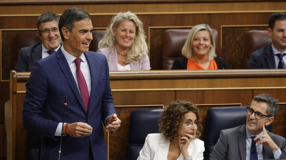 El presidente del Gobierno, Pedro Sánchez, en el Congreso