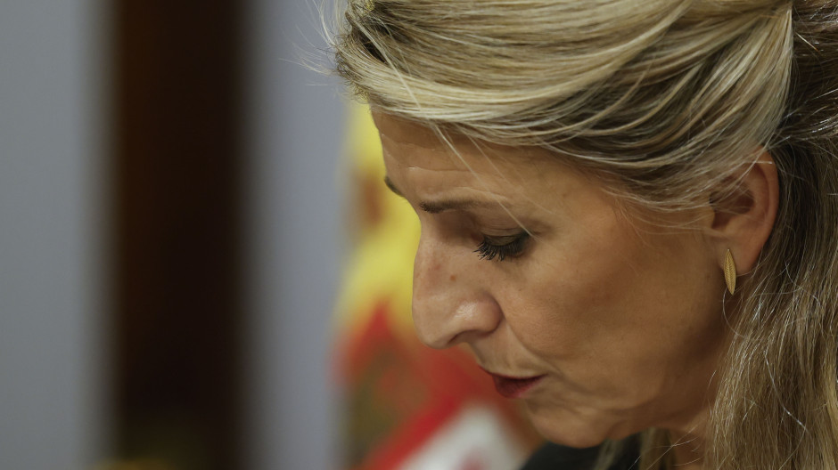 Yolanda Díaz, durante su comparecencia en el Congreso