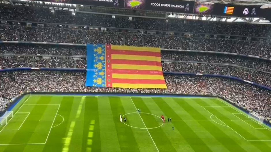 Homenaje a las víctimas de la DANA en el Bernabéu