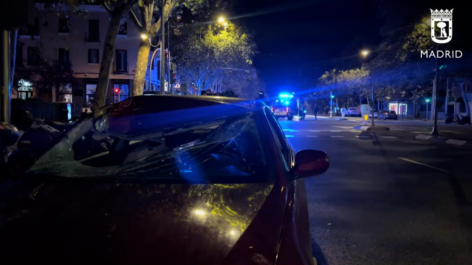 Imágenes del coche siniestrado en Madrid