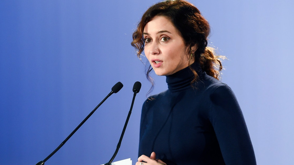 La presidenta madrileña, Isabel Díaz Ayuso, en el acto inaugural del Hospital Universitario HM Madrid Río