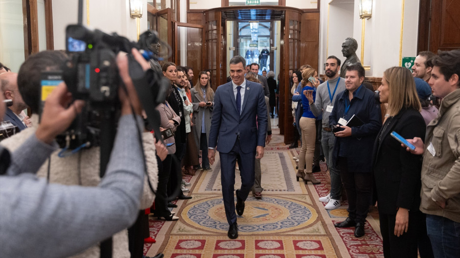 Pedro Sánchez llega a la sesión plenaria de este jueves en el Congreso de los Diputados