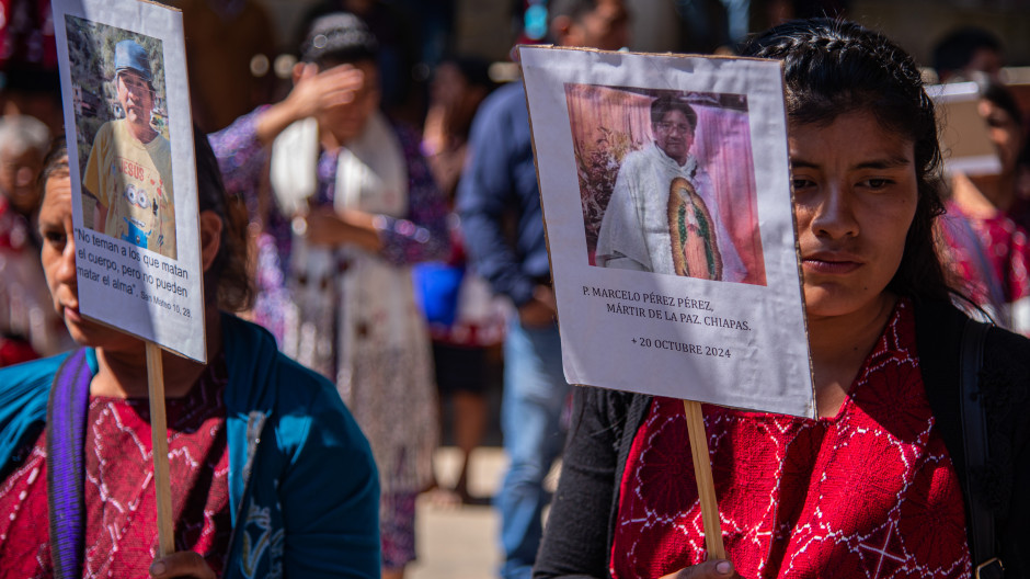 Marcha por el padre Marcelo al sur de México