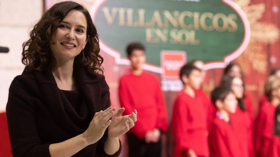 La presidenta de en Comunidad de Madrid, Isabel Díaz Ayuso, en la inauguración del tradicional Belén EN 2022