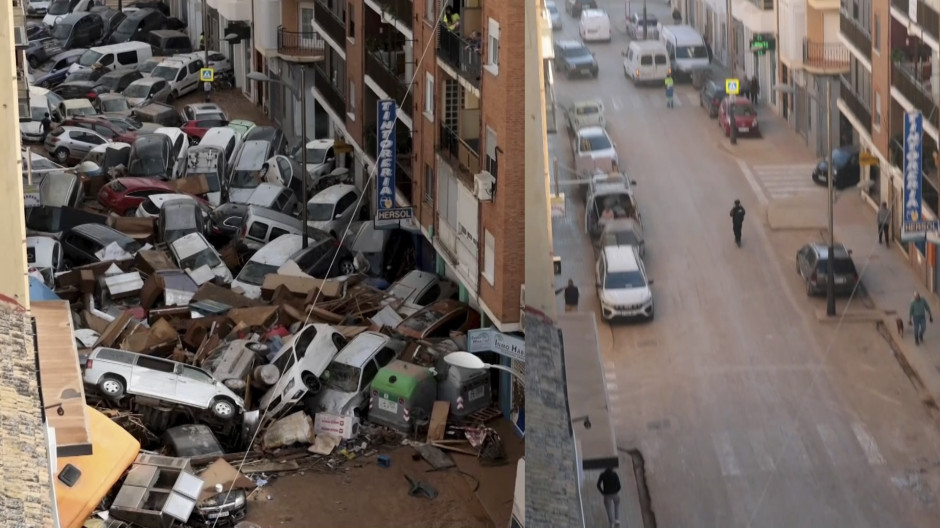 El antes y el después en Pincaña, Valencia, después de un mes del paso de la DANA