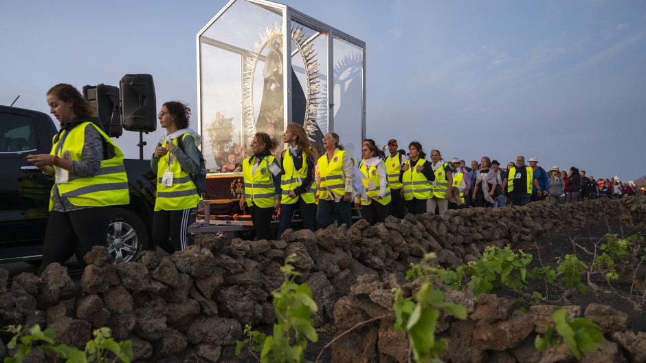 Histórica peregrinación de la Virgen de los Volcanes en Lanzarote