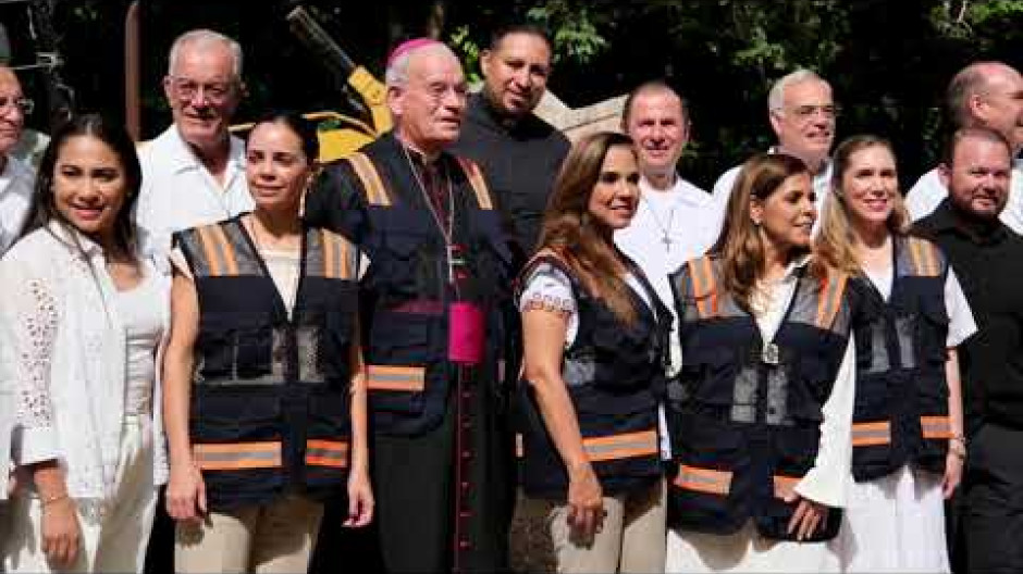 Monseñor Elizondo y la gobernadora Mara Lezama durante la rueda de prensa de la pasada semana