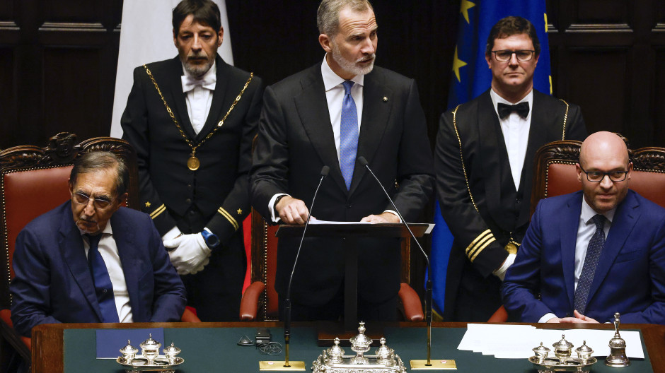 El Rey pronuncia un discurso en el parlamento italiano, en directo