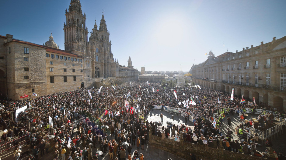 Manifestación contra Altri en Santiago de Compostela