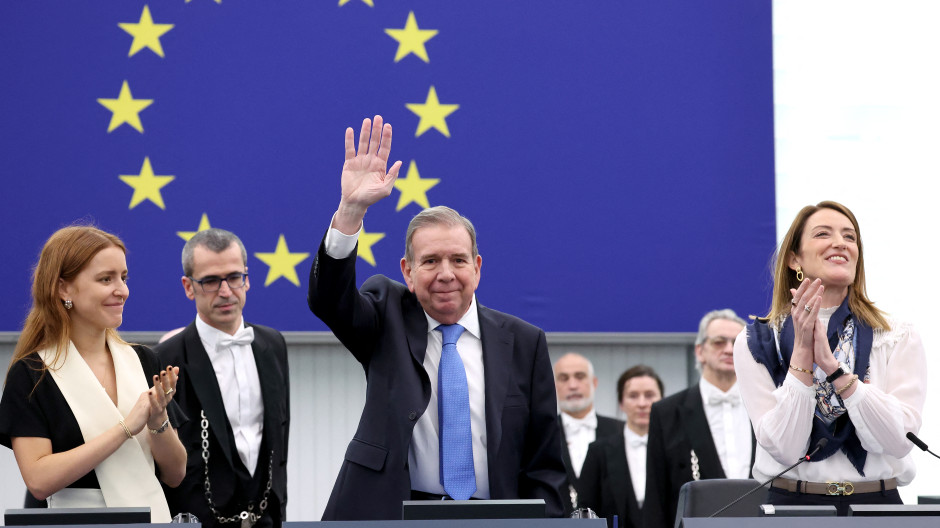 El presidente electo de Venezuela, Edmundo González Urrutia, en el Parlamento Europeo