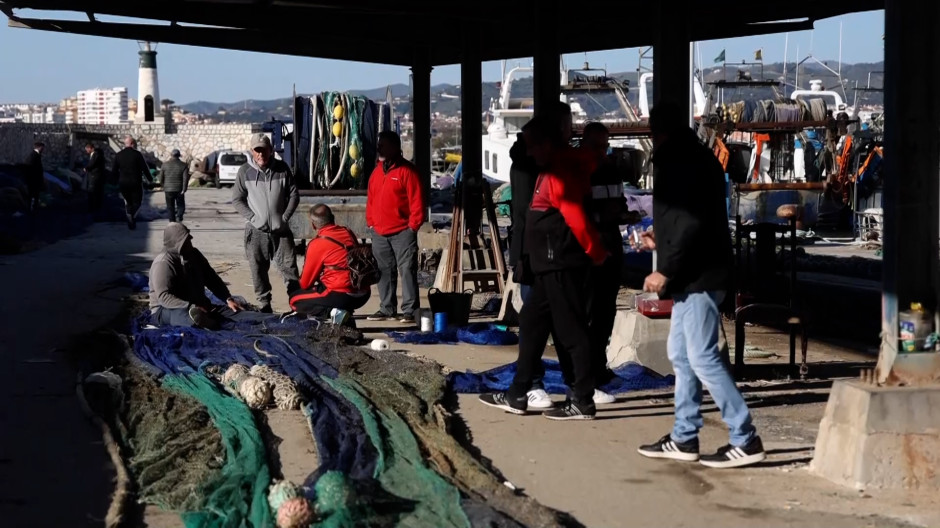 Pescadores andaluces durante el paro convocado el jueves 2 de enero