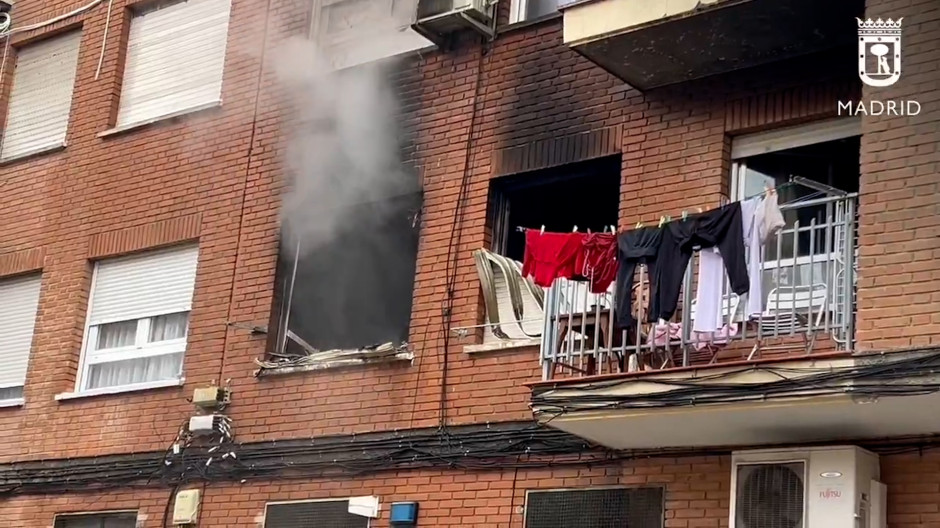 Incendio de una vivienda en Carabanchel