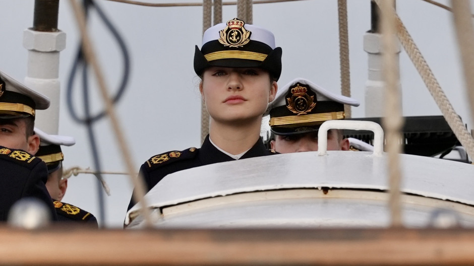 La Princesa Leonor, en el buque Juan Sebastián de Elcano