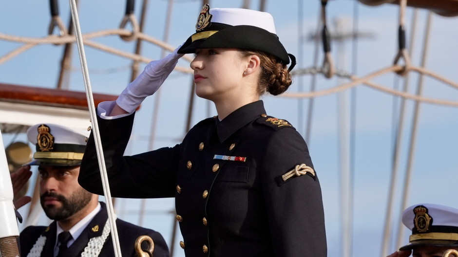 La Princesa Leonor, en el buque Juan Sebastián de Elcano