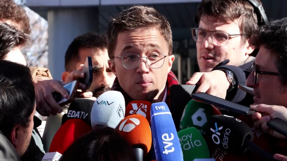 Declaraciones de Iligo Errejón a la puerta de los juzgados