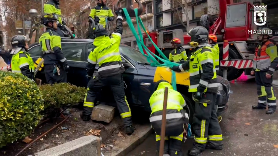 Vehículo accidentado en Goya