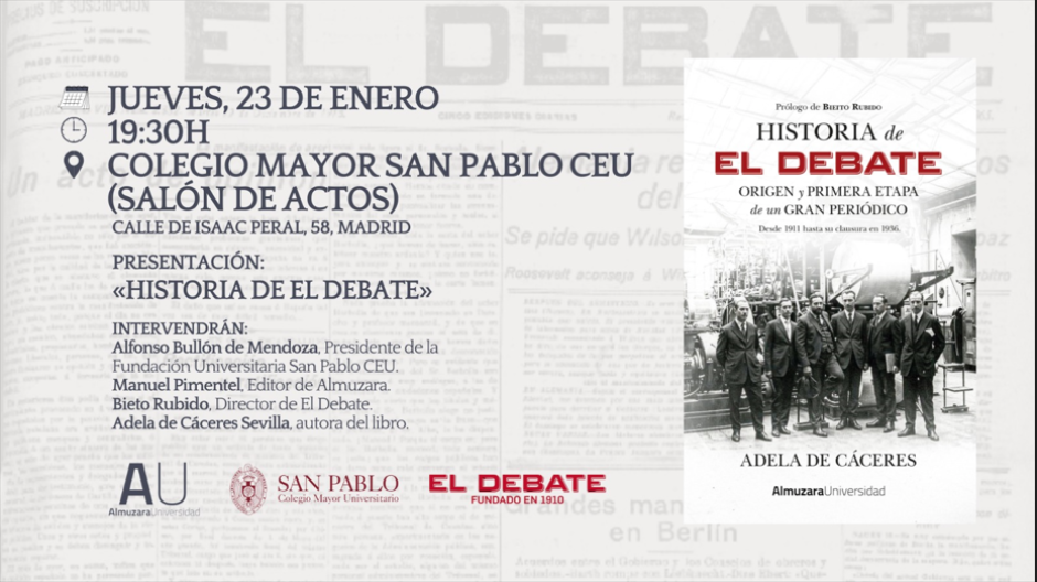 Sigue en directo la presentación del libro 'Historia de El Debate'