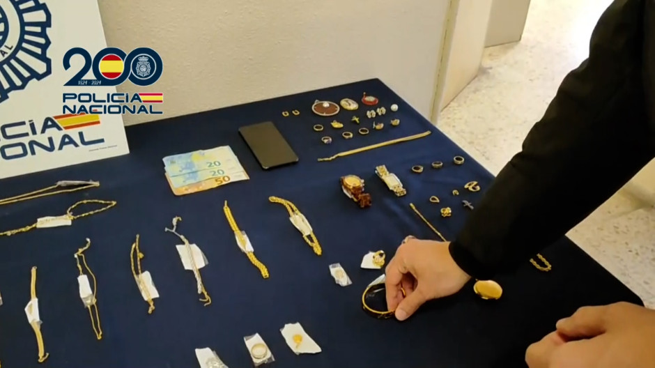 Algunas de las joyas recuperadas por la Policía Nacional