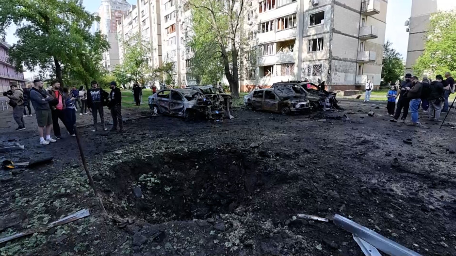 Al menos 11 heridos en Kiev por un ataque ruso nocturno con drones