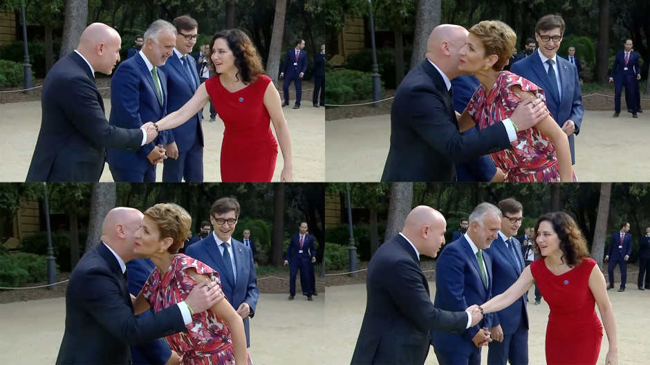 Recibimiento a Ayuso y a Chivite en la Conferencia de Presidentes