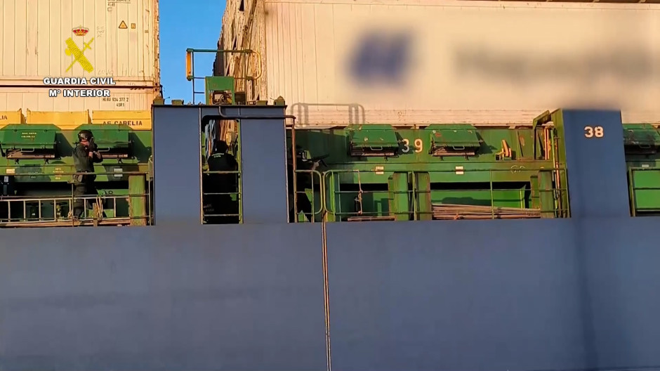 Intervención de la Guardia Civil en el buque portacontenedores con cocaína