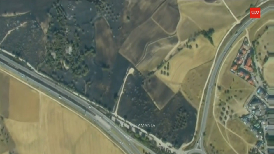 Vista desde Dron, incendio de Méntrida