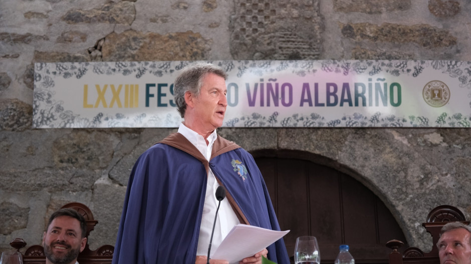 Alberto Núñez Feijóo en la Fiesta del Albariño, en Cambados (Pontevedra)